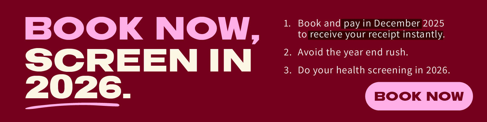 Book your health screening in 2026