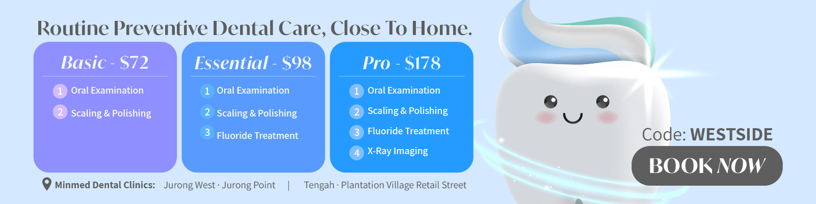 Routine preventive dental care package minmed