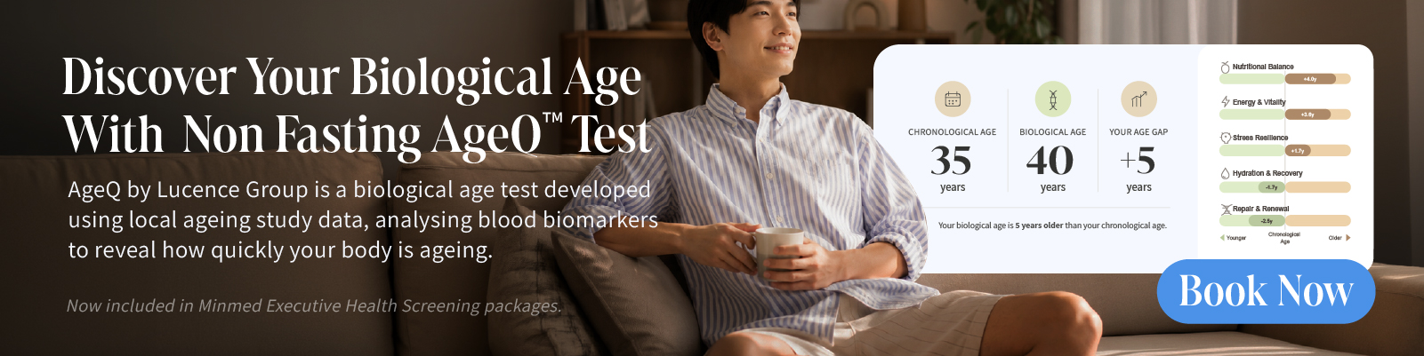 Discover your biological age with non fasting AgeQ™ test